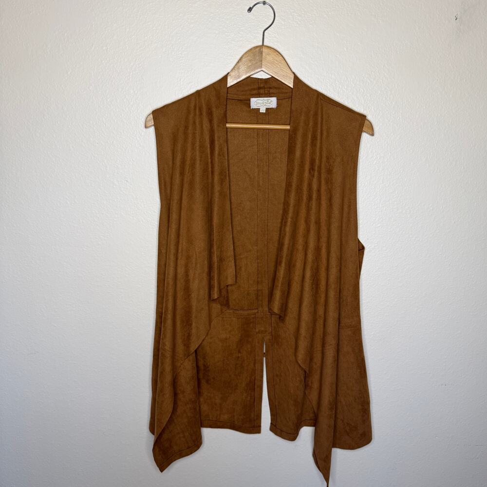 Mudpie Faux Suede Waterfall Cardigan S/M